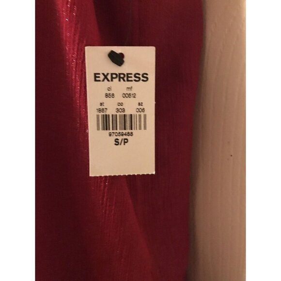 Express Barcelona Red Silver Glitter Spaghetti Strap Reversible Cami SZ S/P Tags - Picture 3 of 7